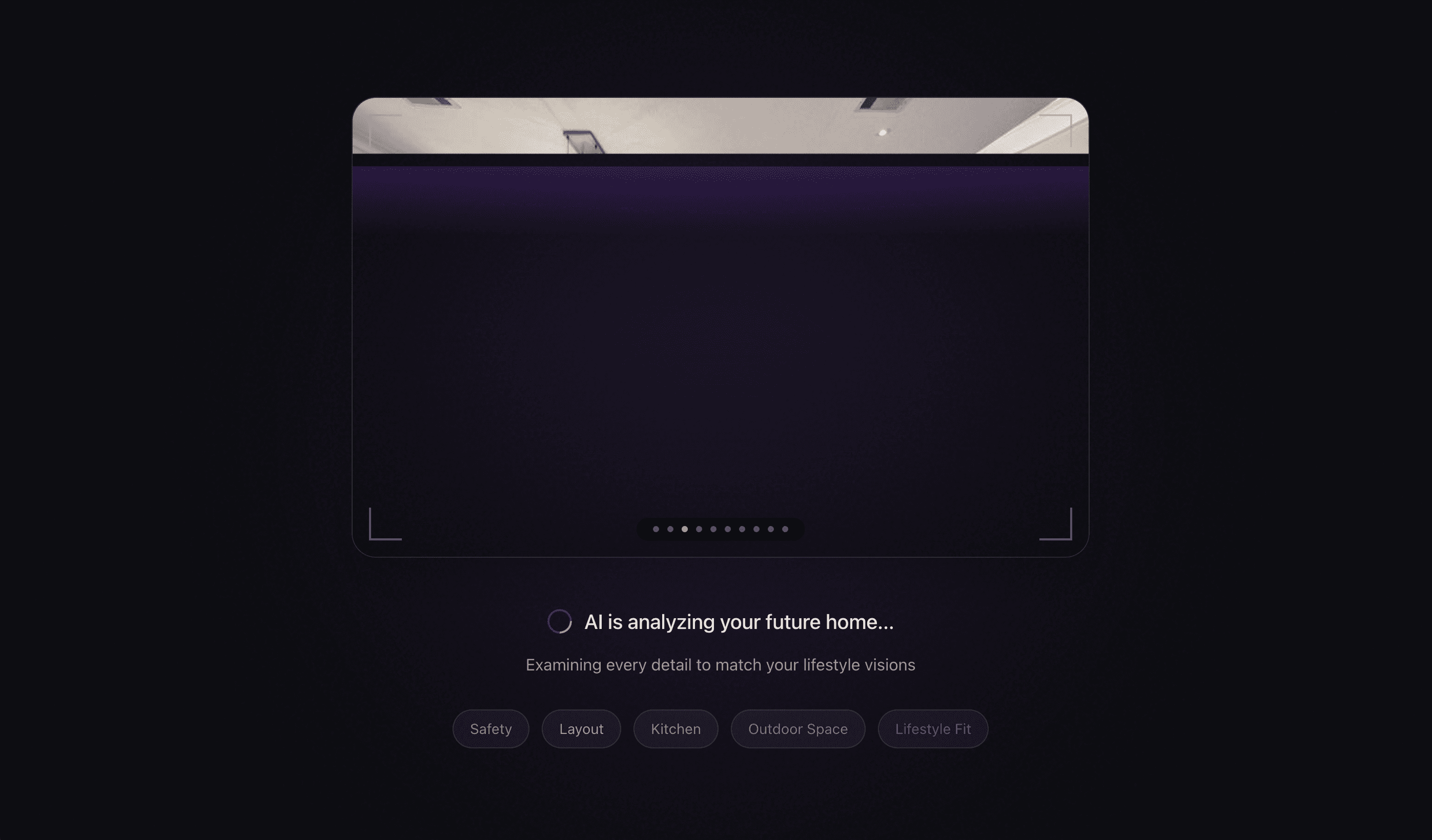AI analyzing screen with feature chips